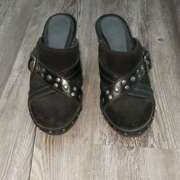 Nature by Lamaze leather black heeled clogs - Picture 2 of 6